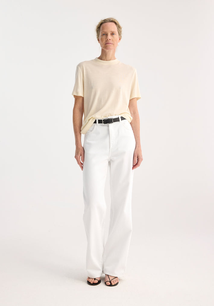 Relaxed wool t-shirt | cream