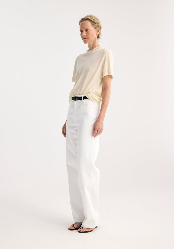 Relaxed wool t-shirt | cream