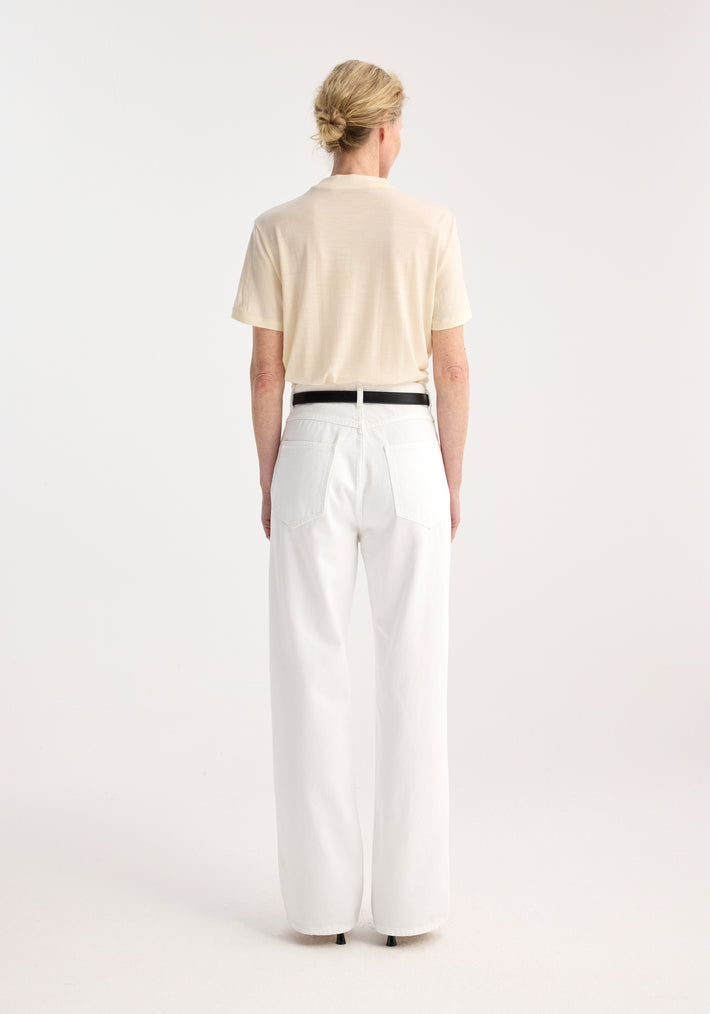 Relaxed wool t-shirt | cream