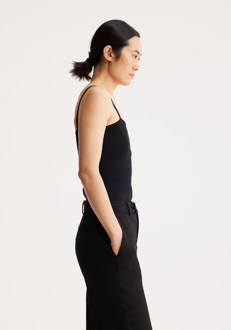 Square shaped knitted tank top | noir