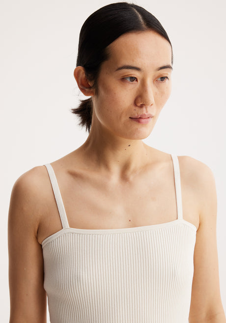 Square shaped knitted tank top | off-white