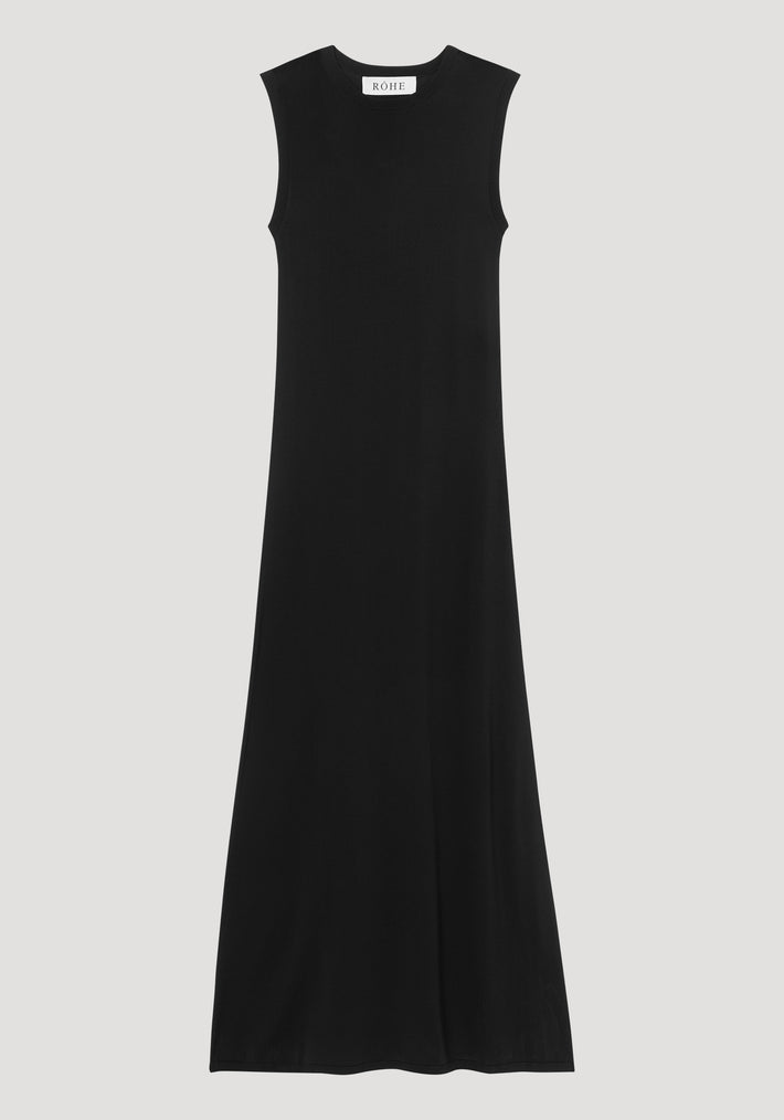 High neck knitted dress | noir