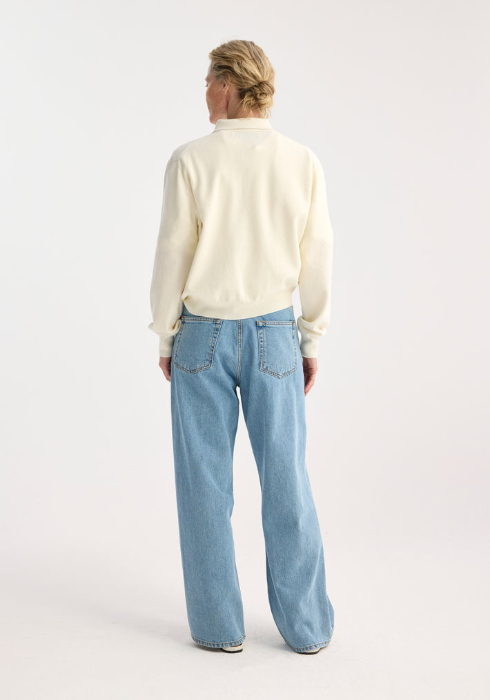 Relaxed wide leg denim | denim blue