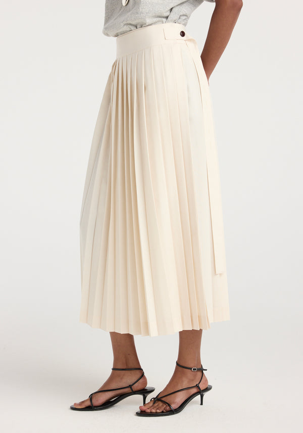 Plissé wrap skirt | cream