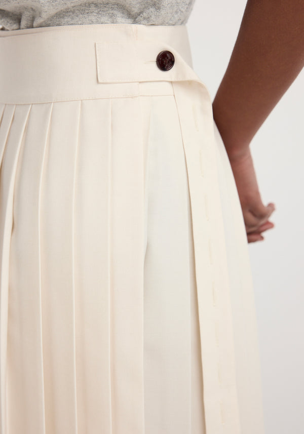 Plissé wrap skirt | cream