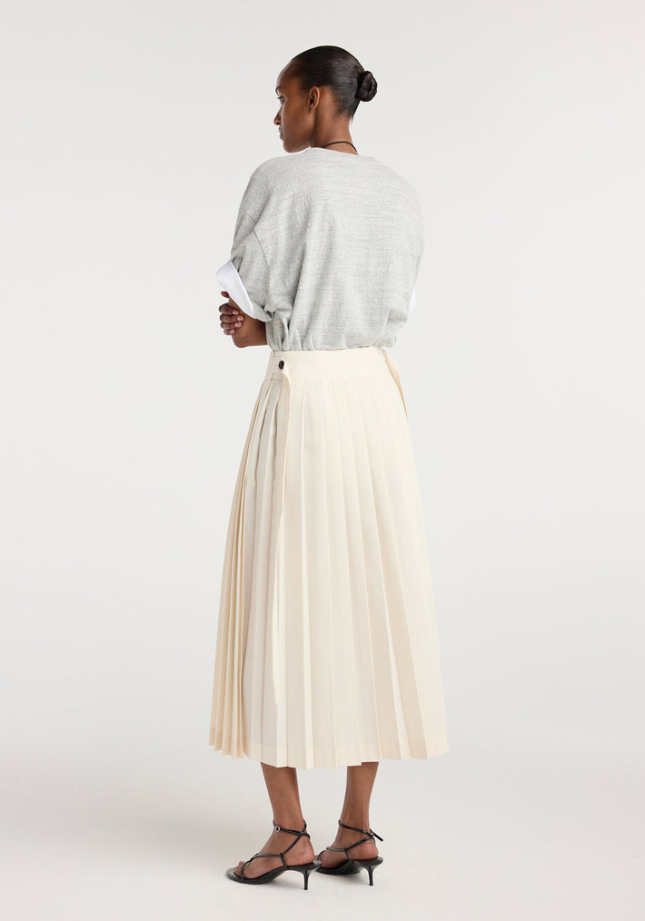 Plissé wrap skirt | cream
