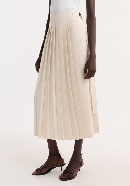 Plissé wrap skirt | cream