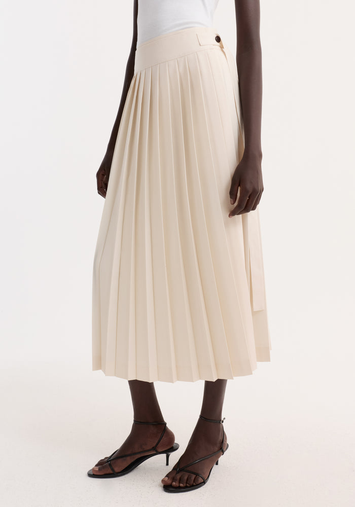 Plissé wrap skirt | cream