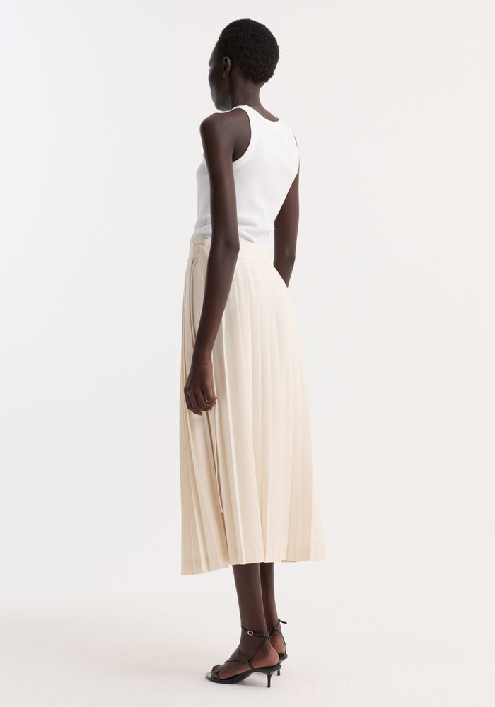 Plissé wrap skirt | cream