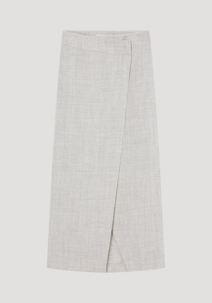 Overlap skirt | stone melange