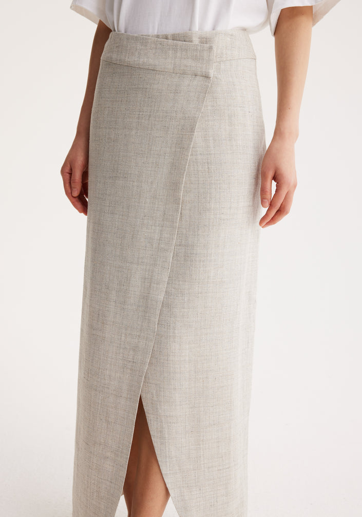 Overlap skirt | stone melange