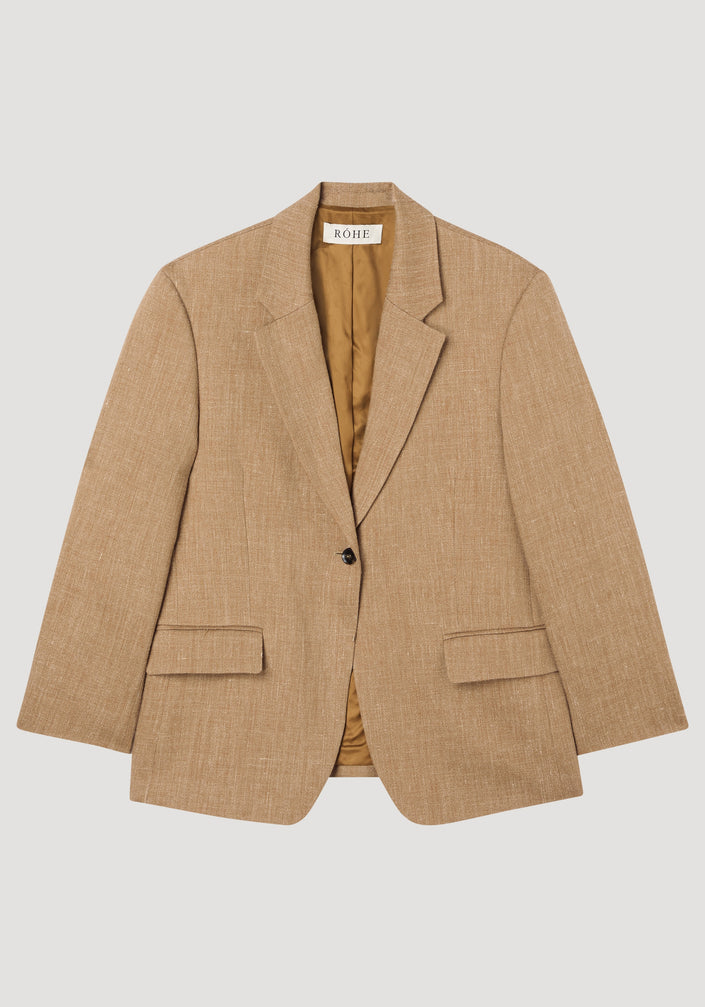 Single breasted relaxed blazer | camel melange