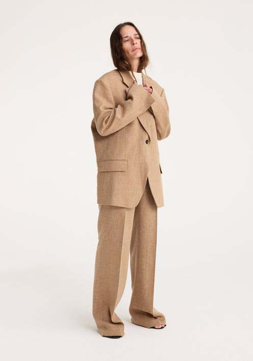 Single breasted relaxed blazer | camel melange