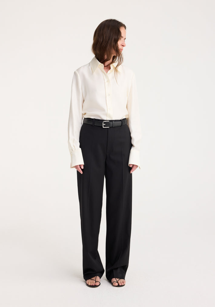 Straight leg relaxed tailored trousers | black