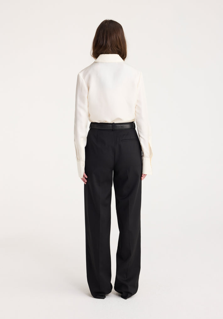 Straight leg relaxed tailored trousers | black