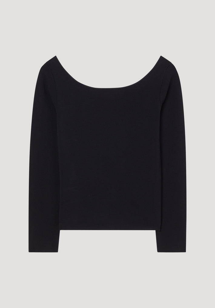 Off shoulder knitted long sleeve | black