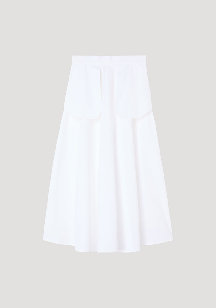 A-line external pocket skirt | optic white