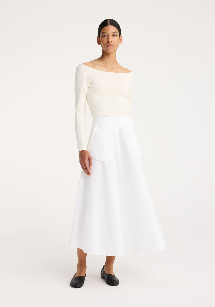 A-line external pocket skirt | optic white