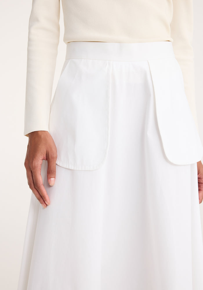 A-line external pocket skirt | optic white