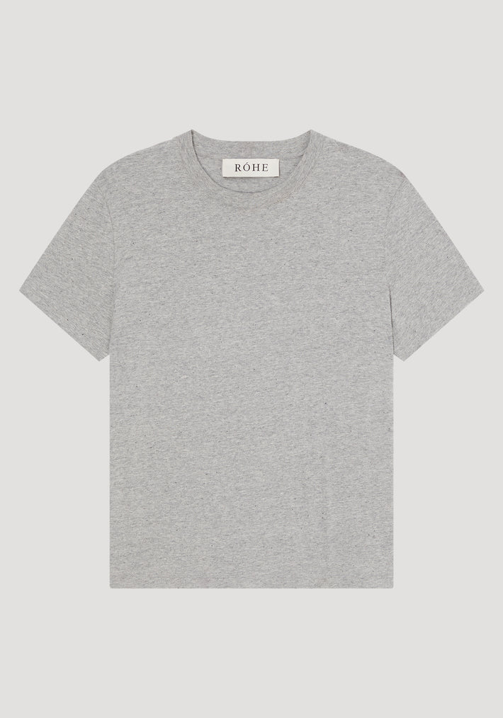 Slub melange cotton t-shirt | light grey melange