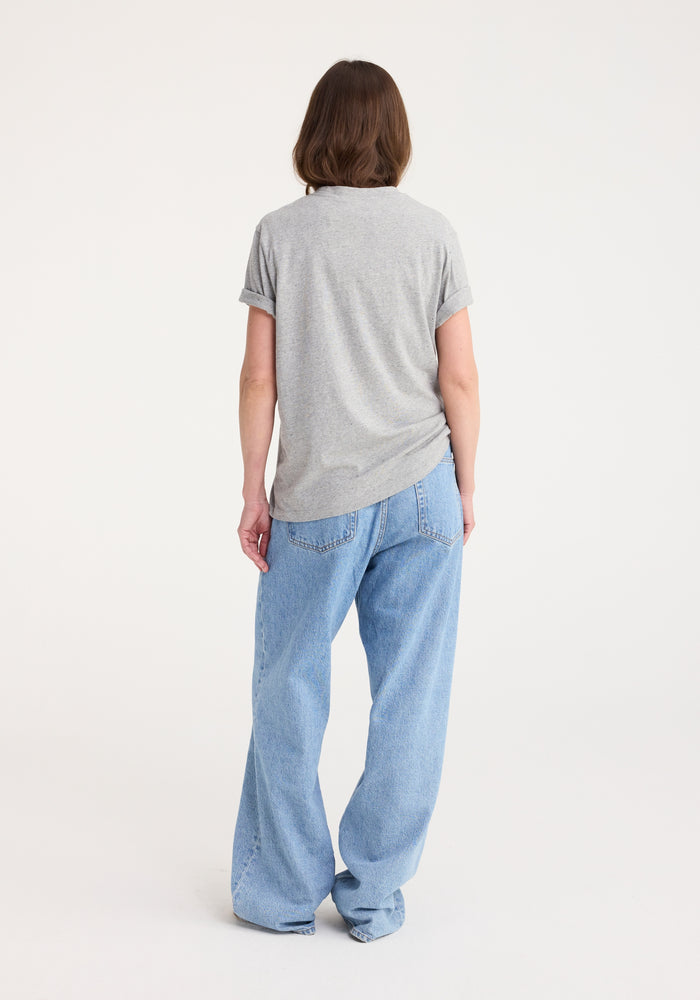 Slub melange cotton t-shirt | light grey melange