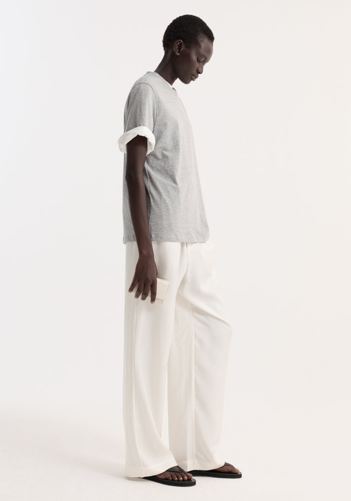 Slub melange cotton t-shirt | light grey melange