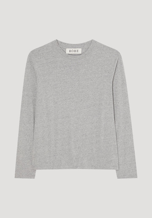 Slub melange cotton long sleeve | light grey melange