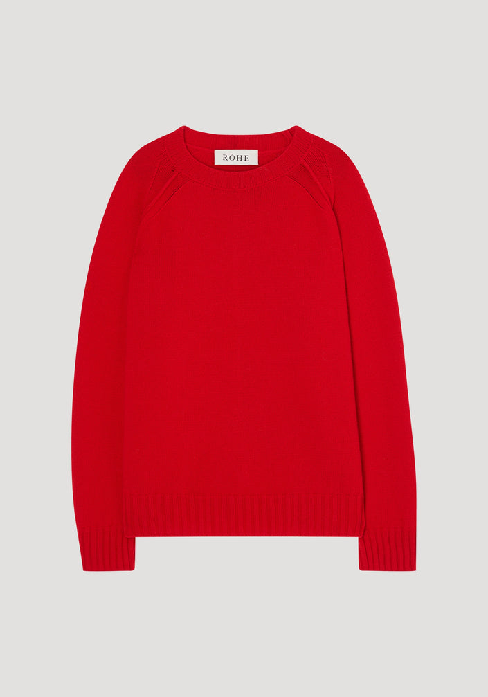 Wool cashmere sweater | bright red