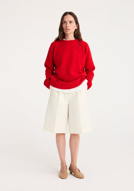 Wool cashmere sweater | bright red