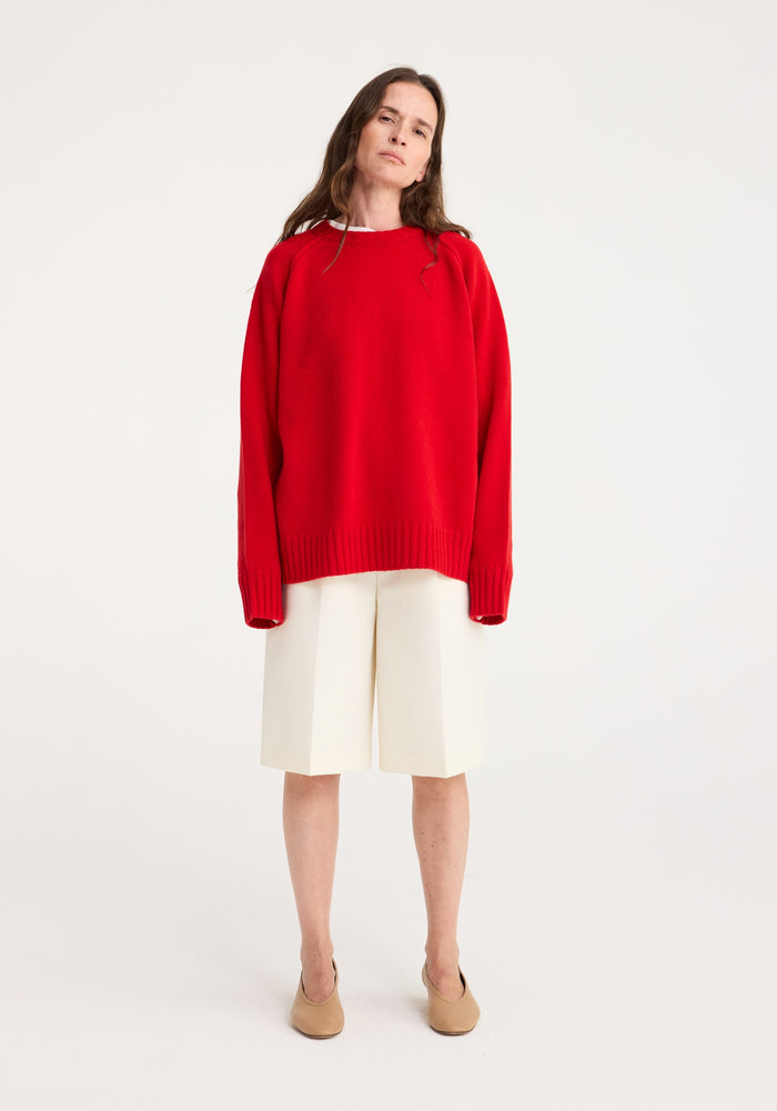 Wool cashmere sweater | bright red