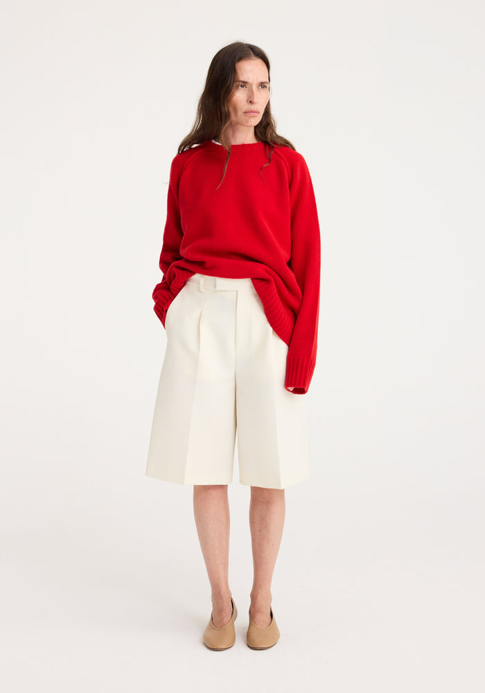 Wool cashmere sweater | bright red