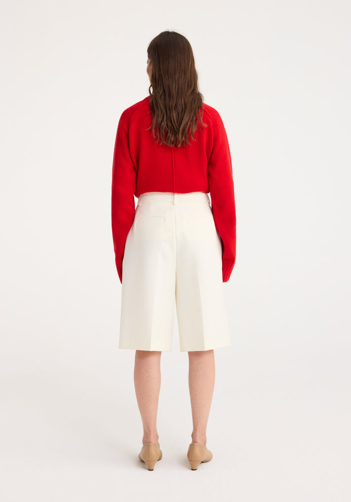 Pleated tailored shorts | ivory