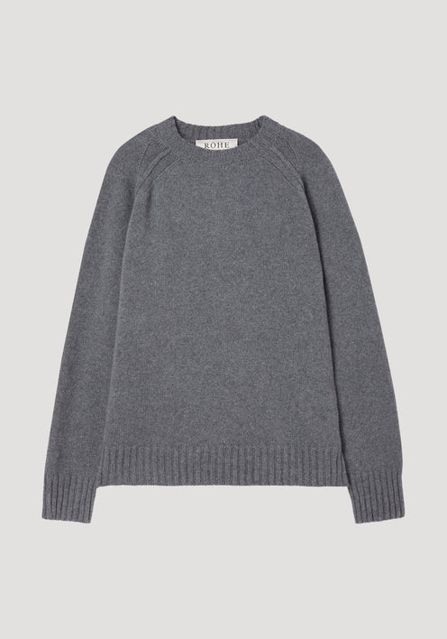 Wool cashmere sweater | mid grey melange