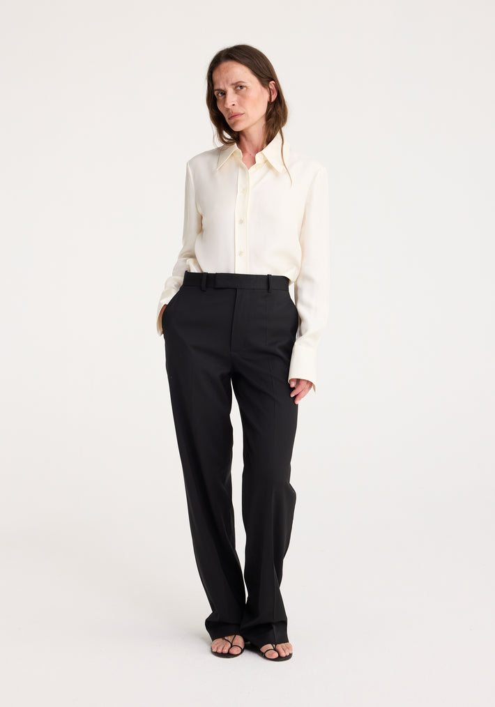 Straight leg relaxed tailored trousers | black