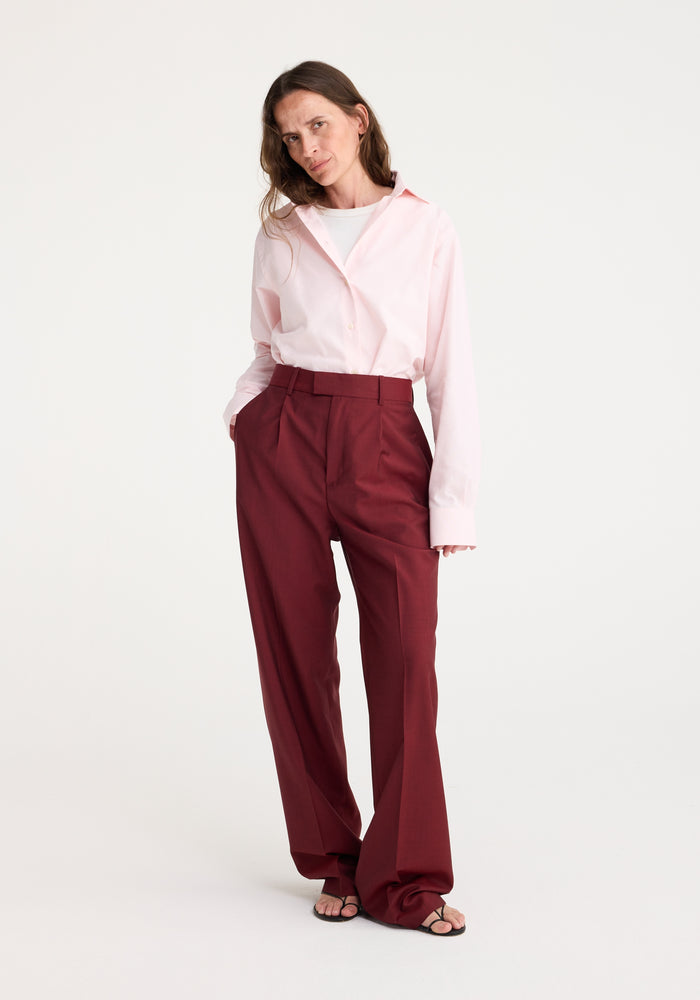 Relaxed single pleated trousers | port changeant