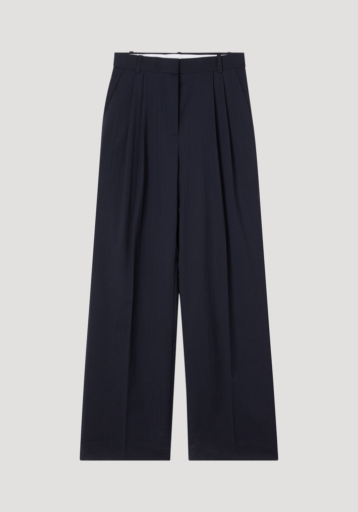 Pleated tailored trousers | night stripe
