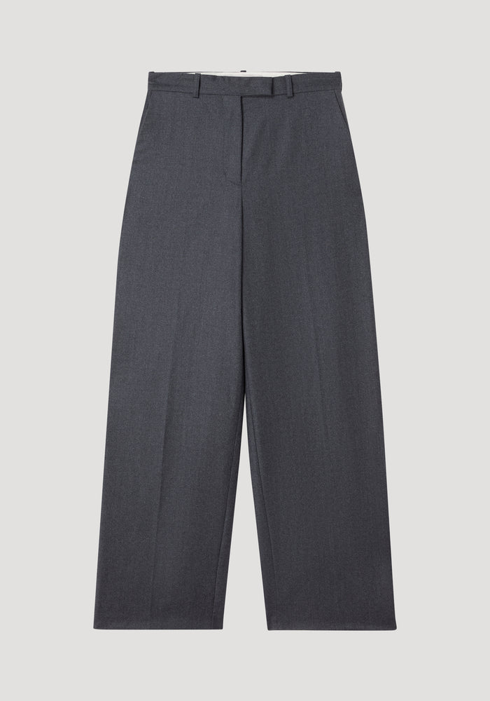 Wide leg trousers | dark grey melange