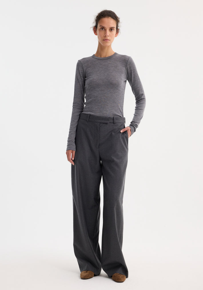 Wide leg trousers | dark grey melange