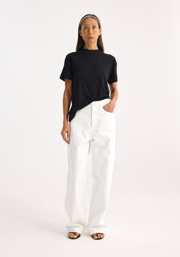 Relaxed wide leg denim | optic white