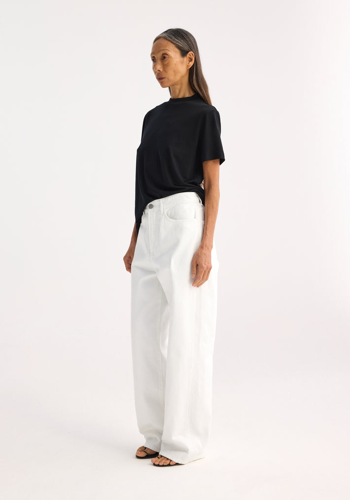 Relaxed wide leg denim | optic white