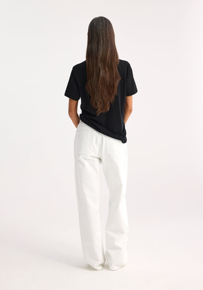 Relaxed wide leg denim | optic white