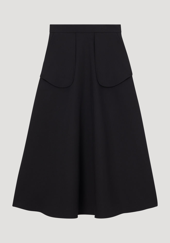 A-line external pocket skirt | black