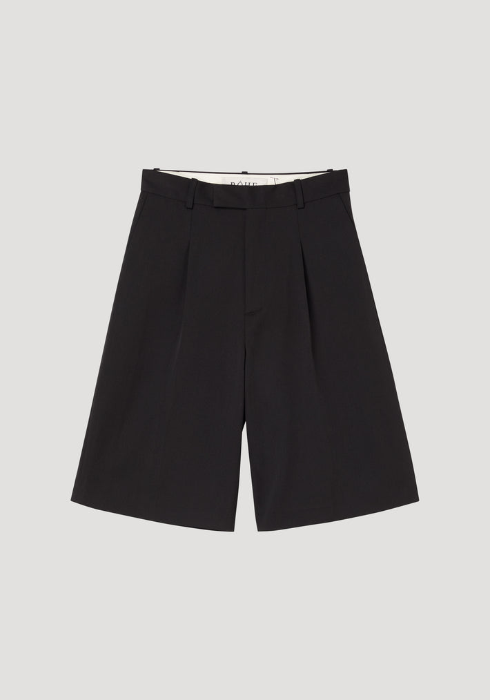 Pleated tailored shorts | black