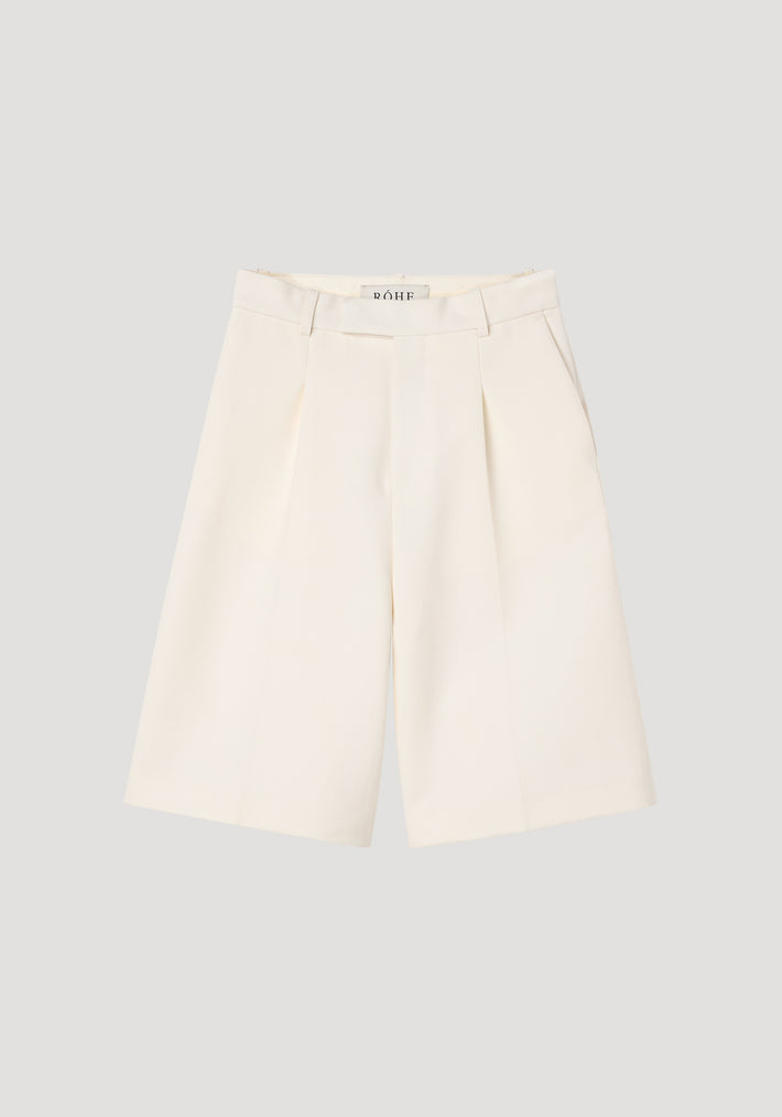 Pleated tailored shorts | ivory