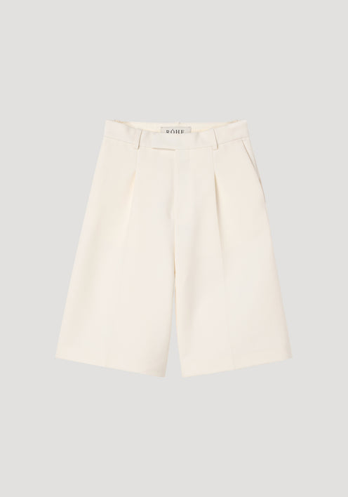 Pleated tailored shorts | ivory