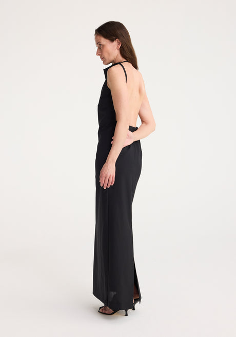 Sleeveless open back dress | black