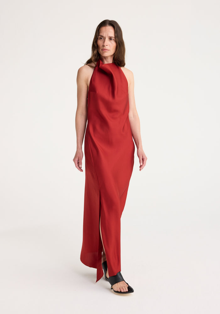 Halter dress with open back | barolo