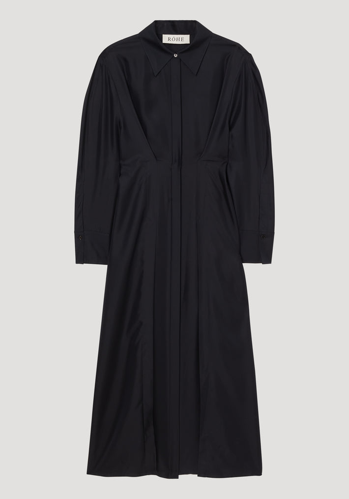 Waisted silk dress | black