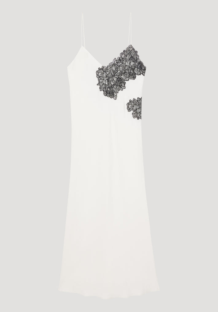 Lace slip dress | optic white