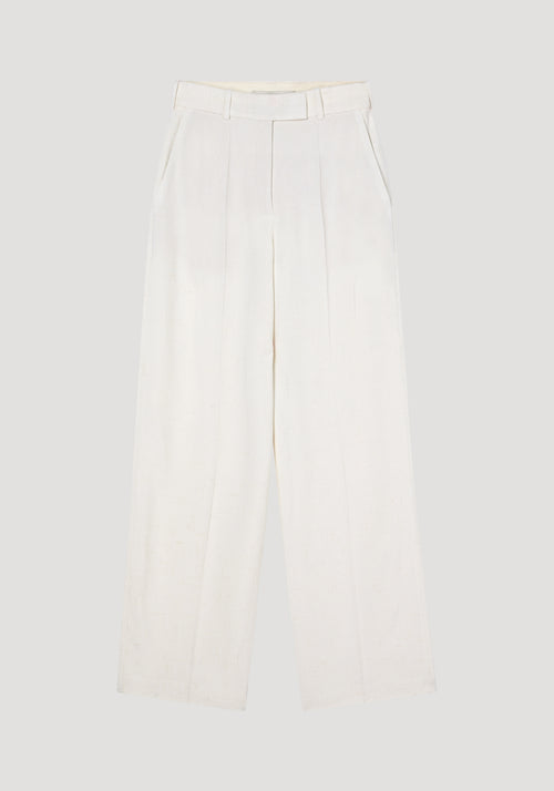 Textured wide leg trousers | winter white